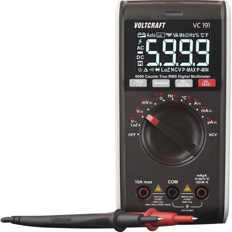 VOLTCRAFT VC191 Multimetro portatile digitale CAT III 600 V Display (Counts): 6000 (1/5)