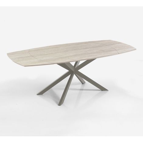 Mesa extensible de cerámica y acero 140/200x90 Tuam (1/5)