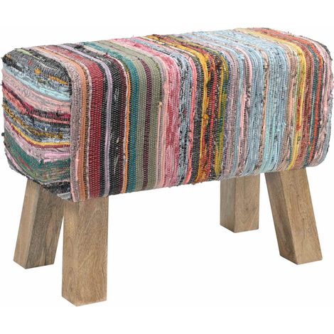 panca 60 x 30 x 45 cm Pelle Vera Multicolore vidaXL (1/5)