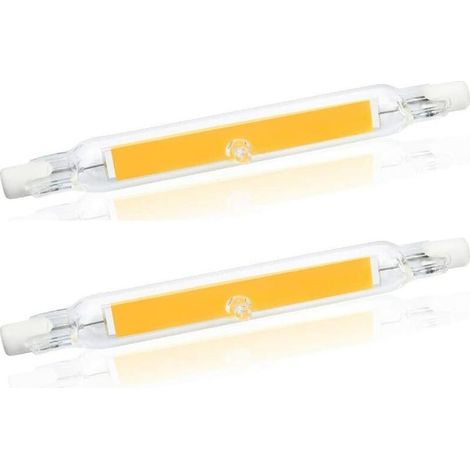 5W R7S 78MM Ampoule LED de J78 COB filament, 500 lumens 360 degrés, ampoule halogène 30W 48W 50W équivalent, parfait pour maison, cuisine, pièce, balcon, bureau, etc (2pcs, Blanc Chaud 2700K) [Classe (1/5)