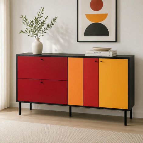 Buffet design multicolore 2 portes 2 tiroirs ALVA (1/5)