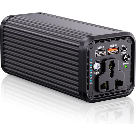 Power Bank 27000 mAh 98 Wh Batterie externe avec prise AC 100 W Chargeur portable avec PD 65 W Chargeur de voyage universel pour ordinateur portable, tablette, téléphone portable, extérieur