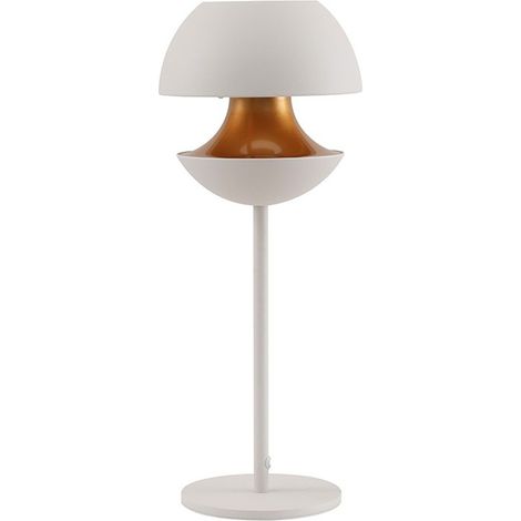 Lámpara de Mesa con Tulipa en Blanca y Dorada (1/3)