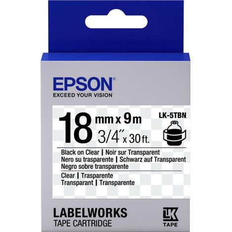 Epson LK-5TBN nastro per etichettatrice Nero trasparente (1/3)