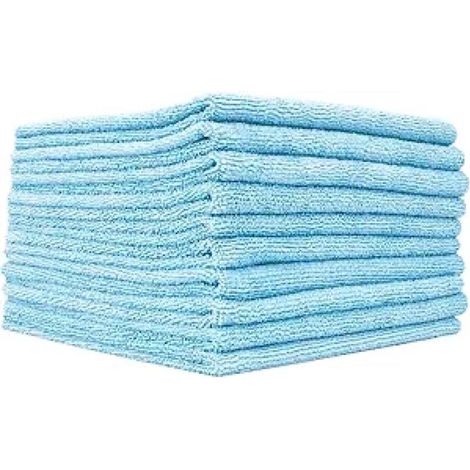 Lot de 10 serviettes absorbantes en microfibre, 40 x 40 cm, bleu ciel.