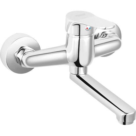 Rubinetto lavabo a parete ISSO, cromato (1/2)