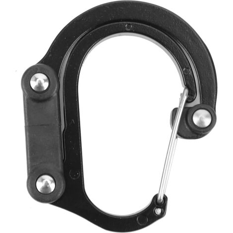 Mousqueton en alliage d'aluminium léger pour bagages, sacs de voyage et accessoires de randonnée - Noir (1/5)
