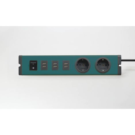 Bloc multiprise 2 Prises + 3 USB pour recharger Votre Smartphone, Tablette, etc. avec câble de 1,5 m (1/5)