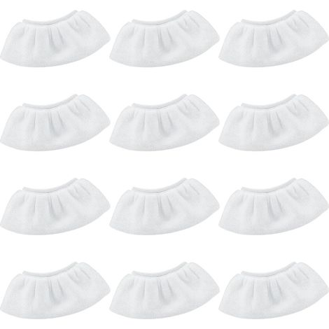 12 Housses Microfibre - Chiffons Lavables pour Nettoyeur Vapeur - Absorption Optimale Sols Fragiles - Compatible Systèmes Fixation Rapide - Pour Maison et Bureau - 6x10cm (1/5)