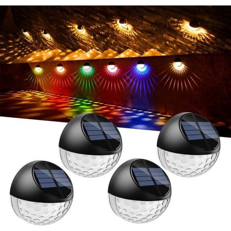 Lampes solaires pour clôture, 10 modes de couleur, applique murale décorative pour jardin ou balcon.
