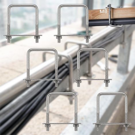 Acier Inoxydable Boulons En U: M8 U-Bolts pour Cadres Tubulaires (1/5)