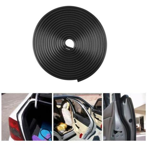 (Black) 5m Rubber Sealing Strip, Car Door Anti-Collision Strip, Protects Car Door Edge (1/5)