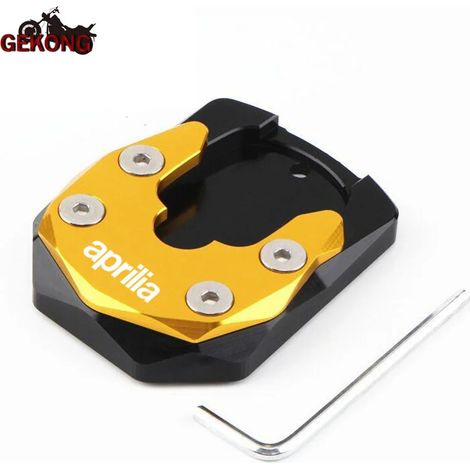 (Aprilia-Gold) Béquille latérale CNC pour moto, extension de support, compatible avec Aprilia SRMAX 250 et 300 (SRMAX250, SRMAX300 maxpower). (1/4)