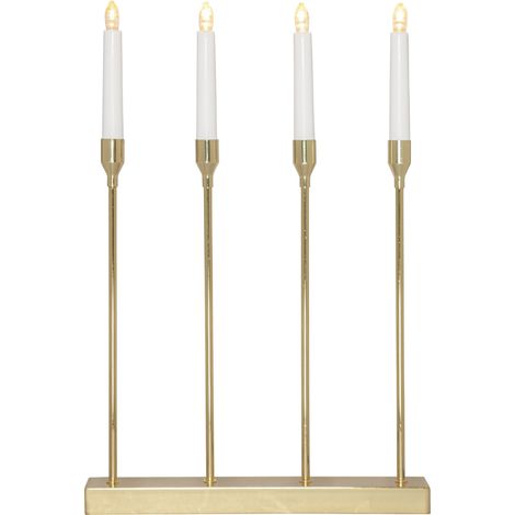 Star Trading Chandelier de l'Avent 'Lottie', 4 branches, couleur laiton