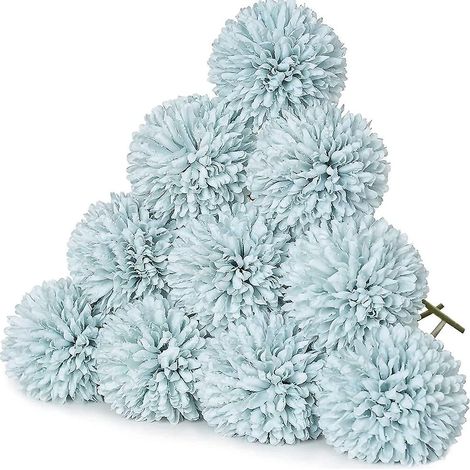10 Pièces Fleurs Artificielles Simulation Soie Hortensia Bouquet de Mariée Fausse Fleur pour Décoration Mariage Fête Maison Party Chambre Table Bricolage Déco-bleu (1/4)