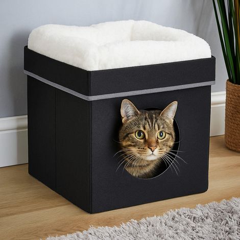 Folding Kitten Pet Bed Cat Activity House Cube Cave Easy to Store Space-Saving (1/5)