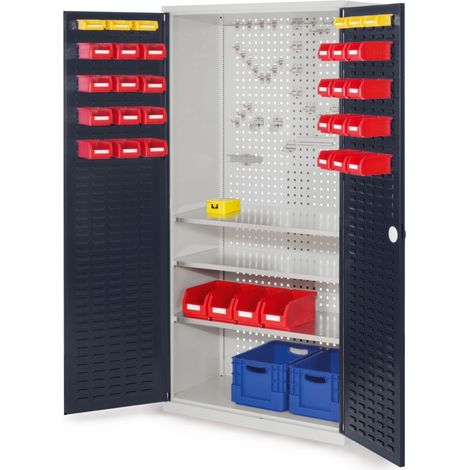 Kappes ®RasterPlan Werkzeugschrank 1950x1000m Modell 6 Tiefe 500mm Schlitzplattentüren anthrazitgrau