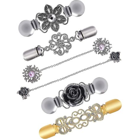 Ensemble de 6 pinces à ourlet pour robes, pinces à col pour cardigans rétro (1/4)