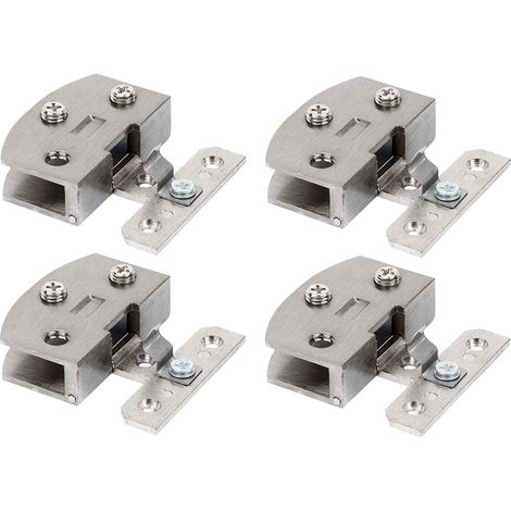2 paires de charnières de porte vitrée pour vitrine de cave à vin, pièces de rechange pour charnières de porte à pince, adaptées aux verres de 5 à 8 mm d'épaisseur.