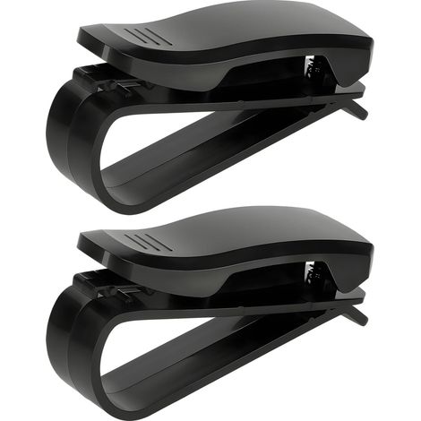 Porte-lunettes de soleil 2 pièces pour pare-soleil de voiture – Porte-lunettes et organiseur avec clip pour cartes/tickets – Clip universel pour voitures, SUV et camions (1/5)
