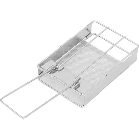 Grille-pain pliable en acier inoxydable, mini grille-pain portable et polyvalent pour pain, saucisses, pique-nique, camping et activités de plein air. (1/5)