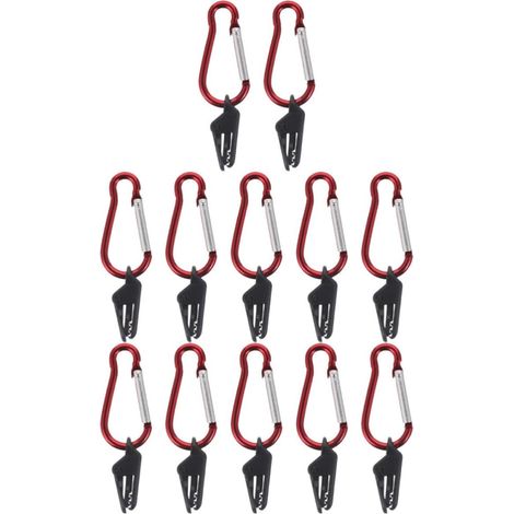 Clips pour Tentes de Camping en Alliage D'aluminium et Plastique 12 Sets pour Fixation Résistante Vent Pince Coupe-Vent à Dents et Ancrages Instantanés en Extérieur (1/5)