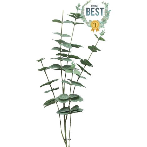 Eucalyptus artificiel en branche, 5 ramures, H 90 cm - BEST (1/4)