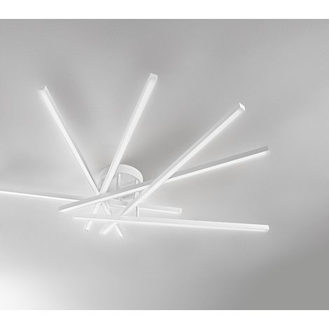 Plafonnier Led 70W En Aluminium Blanc Mat, 4900 Lumens, Variable Avec Sélecteur Cct 3000K/4000K/6000K, Design Moderne Ip20 - Produit Par Perenz