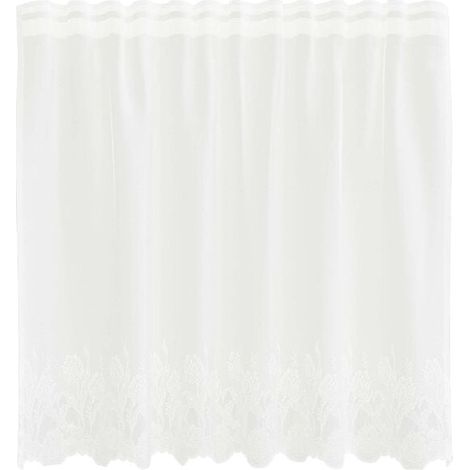 Rideaux en dentelle, cantonnière blanche, 80 x 150 cm, polyester (1/5)