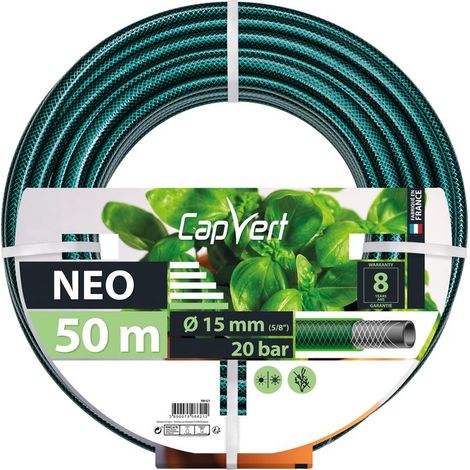 Capvert – Tuyau d'arrosage anti-torsion 50m – Flexible et résistant aux UV – 15mm diamètre intérieur – PVC multicouche pour grands jardins (1/4)