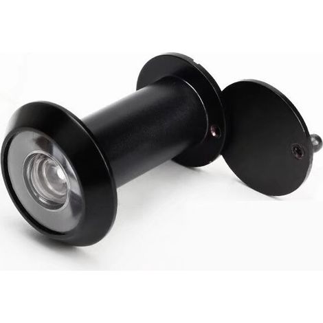 Judas de porte,200°judas laiton avec cache de surveillance pour un montage dans des vantaux de porte de 35 mm-60 mm(1pcs,Noir) GROOFOO