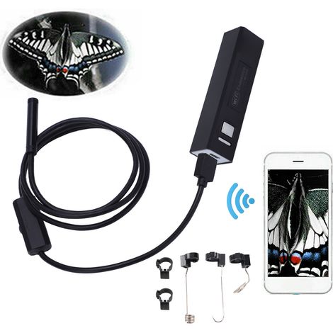 Endoscope industriel sans fil WiFi pour téléphone mobile, caméra vidéo pour tuyaux de 8 mm, endoscope de réparation et d'inspection (1/5)