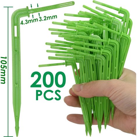 (SPL11-275-200PCS-3 I 5mm) Système d'irrigation goutte à goutte pour tuyau PVC 1/8'' avec perforateur, goutteur en forme de flèche pour plantes et serres (1/5)