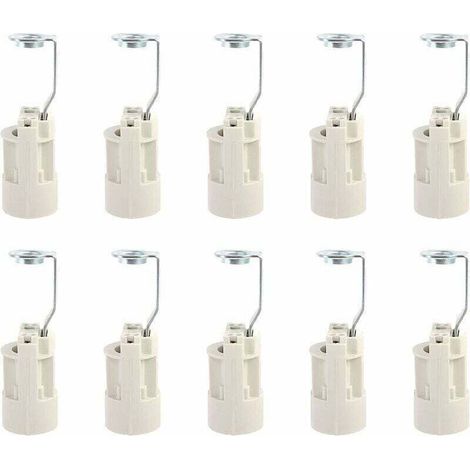 Douilles E14 réglables à baïonnette – Lot de 10 pièces blanches, adaptateurs compatibles ampoules LED et classiques