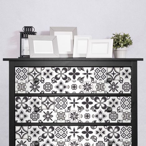 Stickers décoration Meuble - Sticker adhésif Cuisine Salon - 30 STICKERS CARRELAGES MEUBLE RODRIGUEZ - 30stickers10x10cm (1/5)