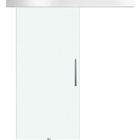 Schiebetür Zimmertür aus Glas mit Griffstange, einseitig satiniert 102,5x205 cm, modern & elegant für Wohnräume 
On-Site