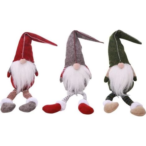 Weihnachtsdekoration – GNOME – 3er-Set – Rot – Baumwolle – Handgefertigt
