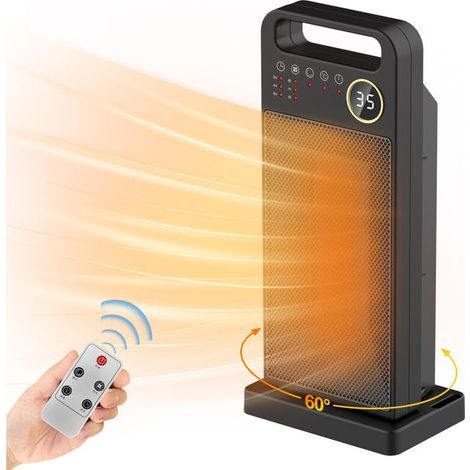 Chauffage Soufflant Intelligent, autres 2000W Chauffage d'appoint avec 3 modes, Céramique PTC, Télécommande, affichage digital LED, Oscillation 70°, Portable Radiateur électrique Pour Maison Bureau (1/4)