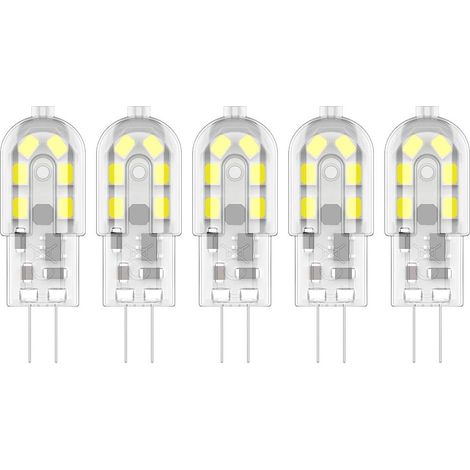 5X G4 LED Bulb 3W Ampoule LED 12 SMD 2835LEDs Blanc Froid 6000K Lumiere LED 200LM Ampoule Lampe Équivalent à Lampe Halogène 20W AC/DC12V (1/5)