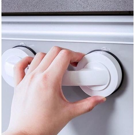 Große Glastür- und Fenstergriffe, Badezimmer-Schiebetüren, Schränke, lochfreie Griffe, Kühlschrankgriffe, Duschhaltegriffe (Weiß) (1/4)