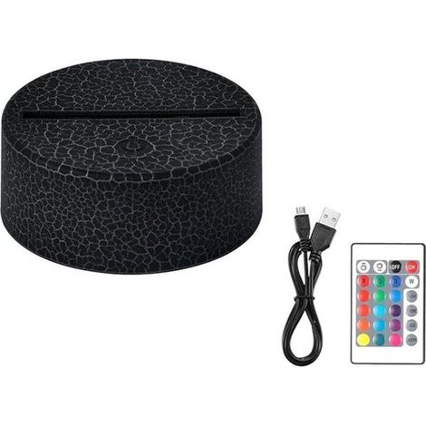 Luce notturna 3D con cambio di colore, portalampada, interfaccia USB, display a LED, base in plastica (1/4)