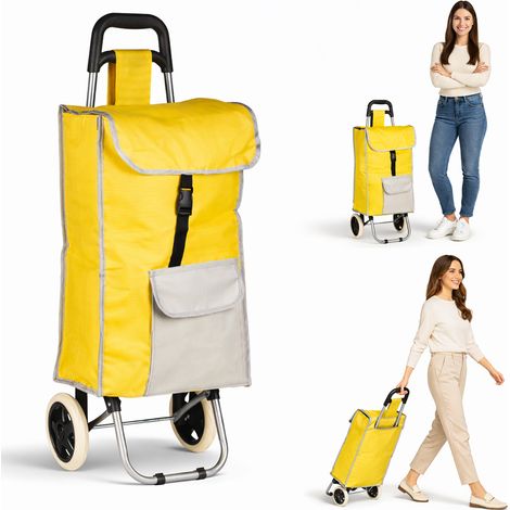 Carrello Trolley Frigo Modello Zeus Giallo Ruote e Manico Ergonomico 35x30x90cm