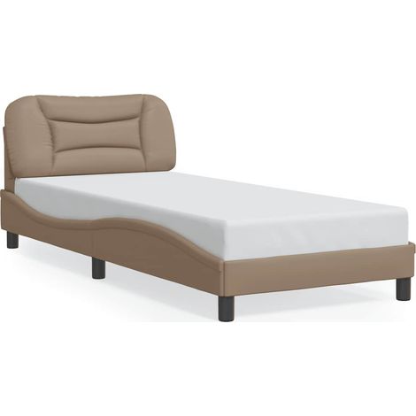 Maison Exclusive - Cadre de lit sans matelas Hvar cappuccino 90x190 cm similicuir (1/5)