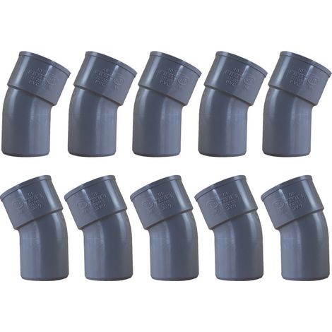 10 coudes PVC 22°30 Mâle Femelle Ø40 - First Plast (1/5)