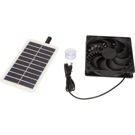 Ventilateur d'extraction solaire 15W 5V – Panneau solaire 16x9,5cm – Idéal pour serre, camping-car, poulailler – Silicium monocristallin (1/5)