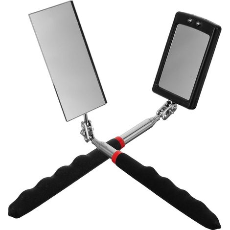 Miroir D'inspection Télescopique pour Voiture Lumière Led, Miroir Carré en Plastique et Métal, Outil de Contrôle Sous-voiture pour Mécaniciens et Véhicules (1/5)