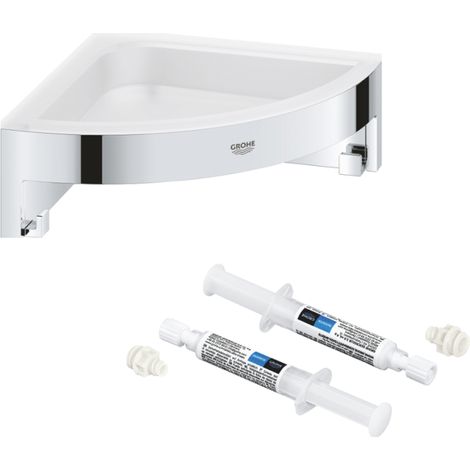 GROHE Start Cube + GROHE QuickGlue A2 estante esquinero para acceso con dos placas de fijación