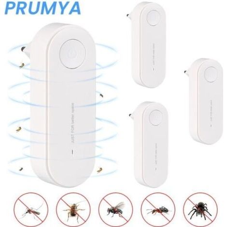 Répulsif Ultrason PRUMYA 4pcs Avec Interrupteur Conversion de Fréquence Automatique Répulsif Souris Moustiques Cafards Mouches (1/4)