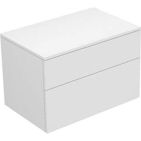 Buffet EDITION 400 2 façades coulissantes 700 x 472 x 450 mm blanc, verre anthracite mat KEUCO