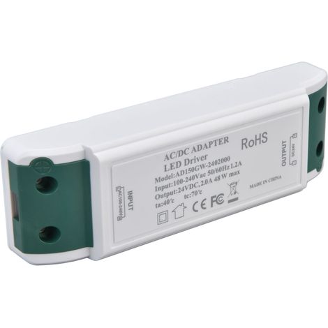 Alimentation LED 24V DC 2A 48W à Courant Constant pour Éclairage Maison et Bureau AC100‑240V